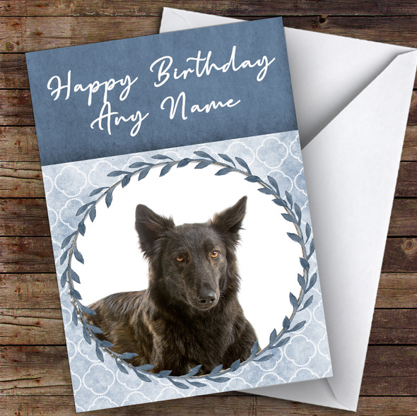 Dutch Shepherd Dog Blue Animal Personalised Birthday Card