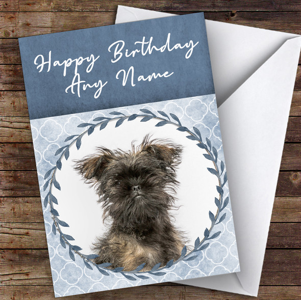 Affenpinscher Dog Blue Animal Personalised Birthday Card