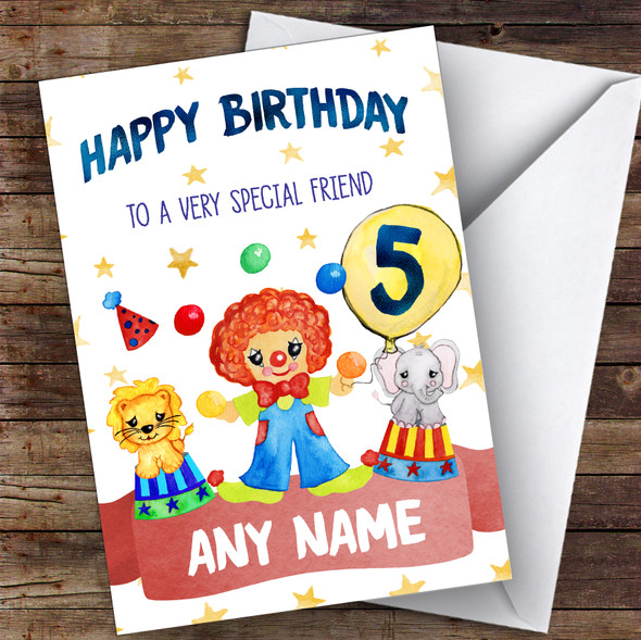 Personalised Boys Birthday Card Circus 1St 2Nd 3Rd 4Th 5Th 6Th Friend