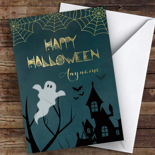 Haunted House Scary Ghoul Personalised Happy Halloween Card