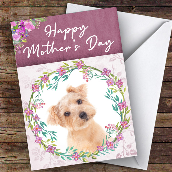 Norfolk Terrier Dog Traditional Animal Personalised Mother's Day Card