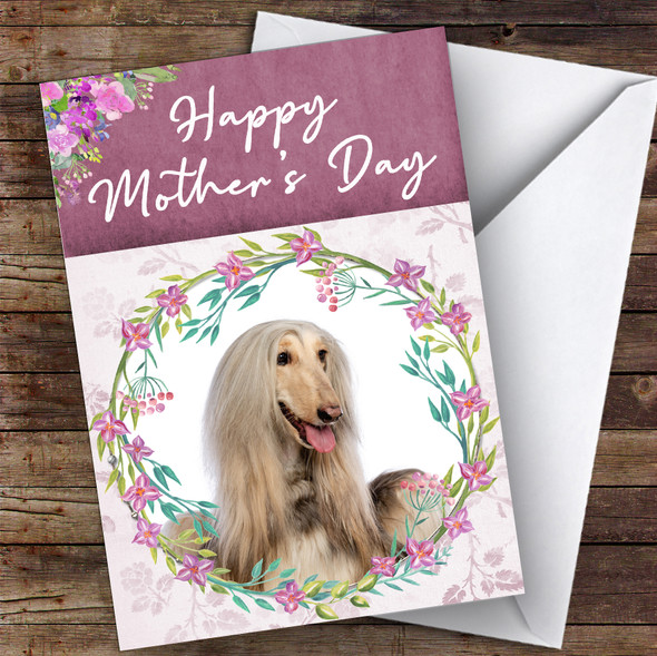 Afghan Hound Dog Traditional Animal Personalised Mother's Day Card