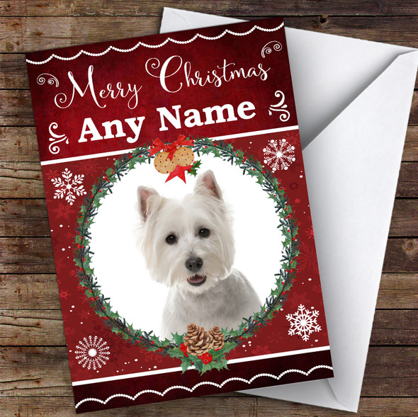 West Highland White Terrier Dog Traditional Animal Personalised Christmas Card