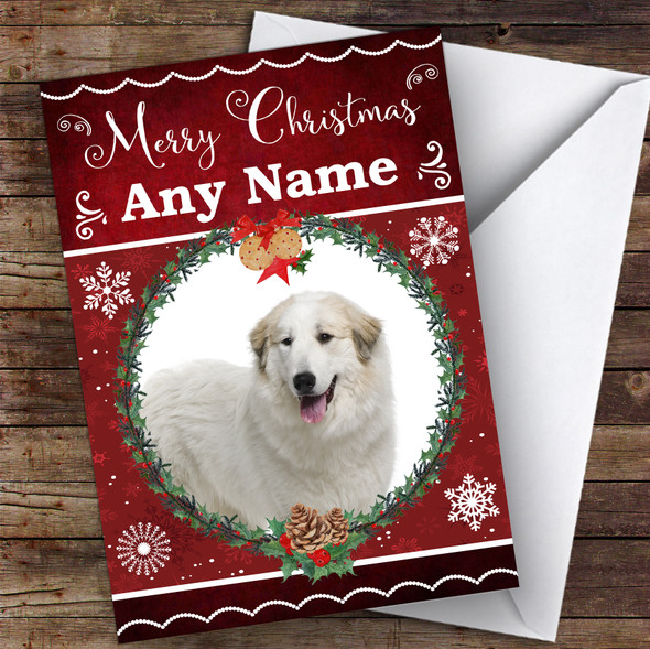 Great Pyrenees Mountain Dog Traditional Animal Personalised Christmas Card