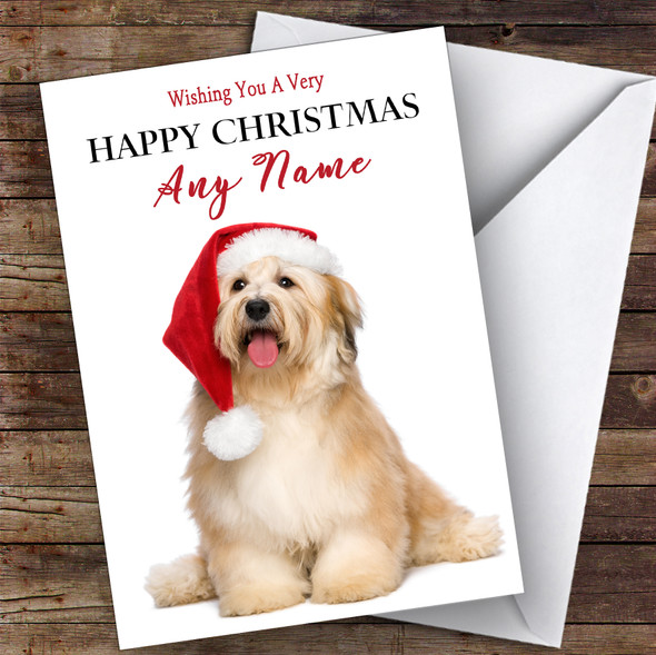 Bichon Havanese Sitting Dog Animal Personalised Christmas Card