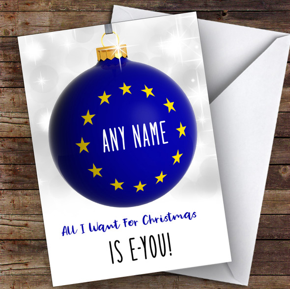 Brexit Remainer Eu Funny Joke Personalised Christmas Card