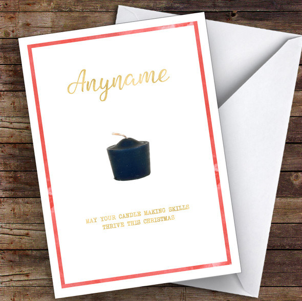 Candle Making Funny Simple Candle Hobbies Personalised Christmas Card