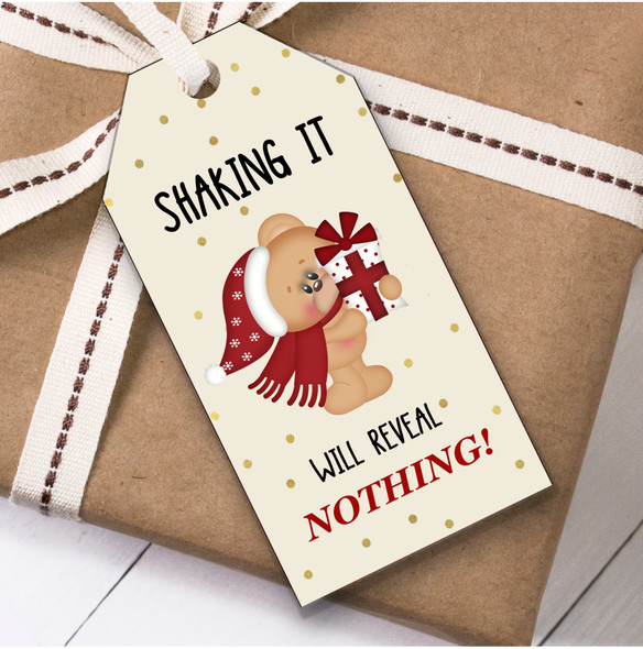 Funny Shaking It Will Reveal Nothing Christmas Gift Tags