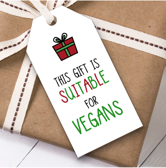 Funny Suitable For Vegans Christmas Gift Tags