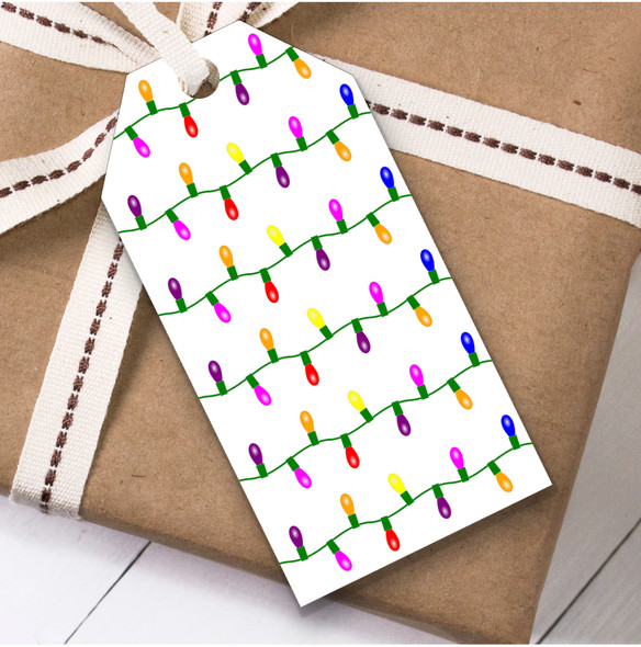 Strings Of Light Pattern Christmas Gift Tags