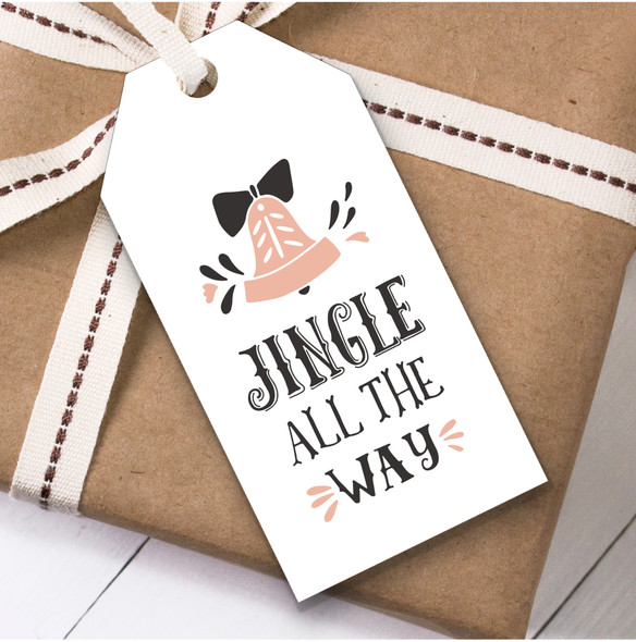 White Jingle All The Way Christmas Gift Tags