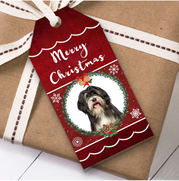 Tibetan Terrier Dog Christmas Gift Tags