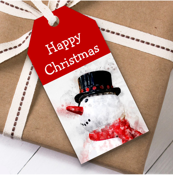 Watercolour Snowman Christmas Gift Tags