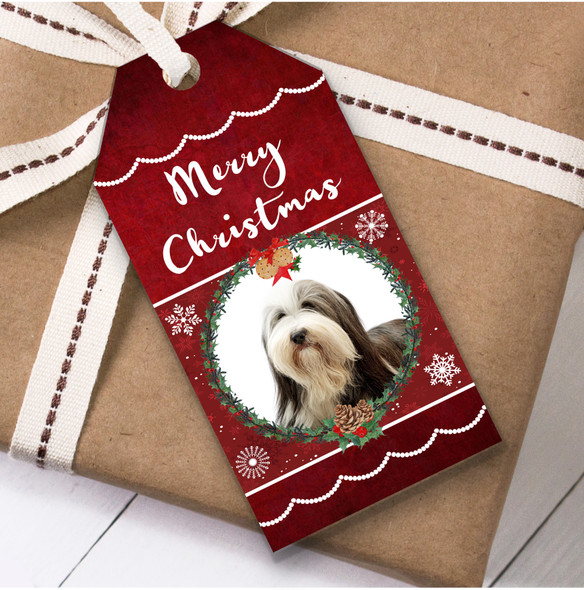 Bearded Collie Dog Christmas Gift Tags