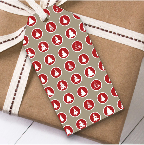 Trees In Circles Christmas Gift Tags