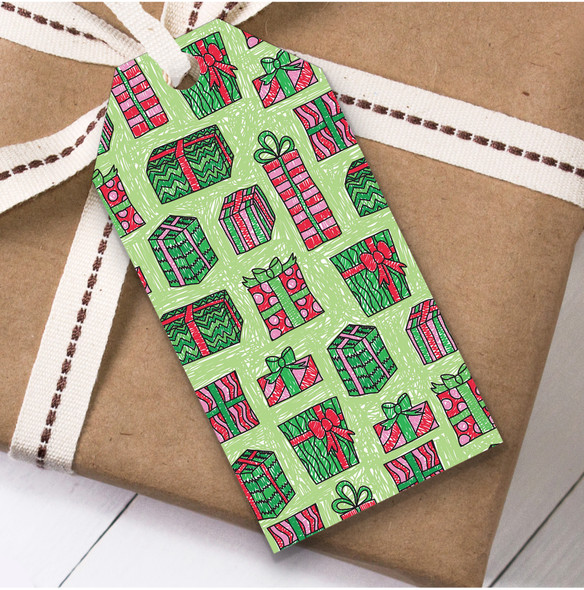 Green Presents Christmas Gift Tags