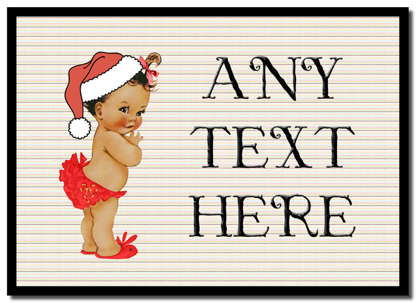 Vintage Xmas White Skin Girl Christmas Personalised Placemat