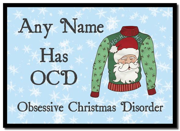 Novelty Jumper OCD Christmas Personalised Placemat