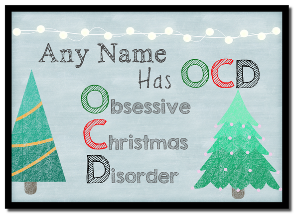 Christmas Trees OCD Christmas Personalised Placemat