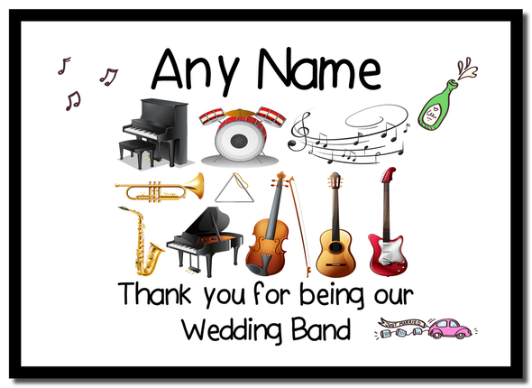 Thank You Wedding Band  Personalised Placemat