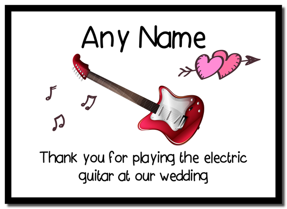 Thank You For Playing The Electric Guitar At Our Wedding  Personalised Placemat
