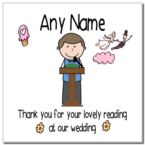 Thank You For Doing A Reading At Our Wedding Boy Personalised Coaster