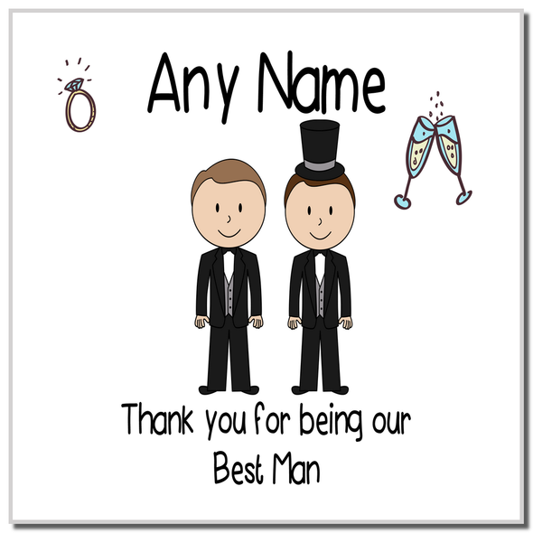 Thank You Best Man Personalised Coaster