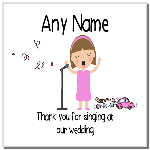 Thank You For Singing At Our Wedding Female Personalised Coaster