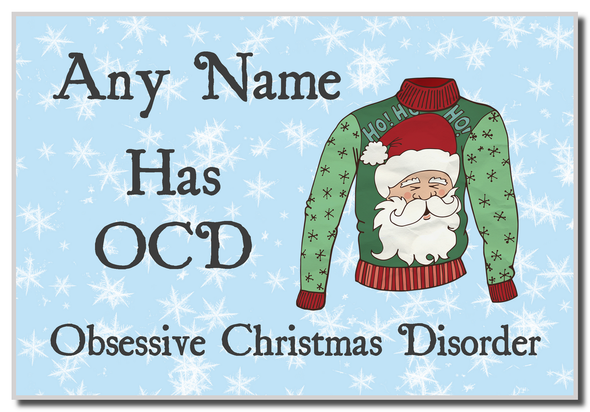 Novelty Jumper OCD Christmas Personalised Magnet