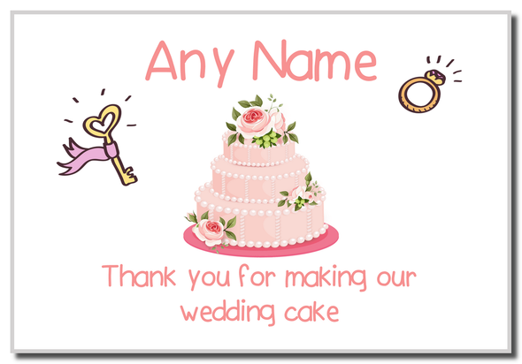 Thank You For Making Our Wedding Cake Pink  Personalised Magnet