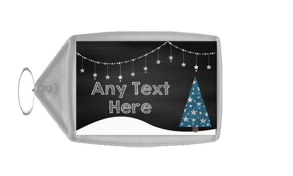 Chalk Xmas Tree Christmas Personalised Keyring