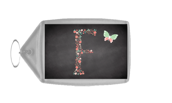 Chalk Letter Initial F  Personalised Keyring