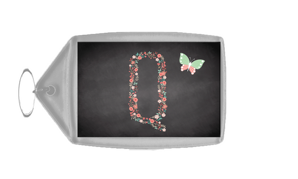 Chalk Letter Initial Q  Personalised Keyring