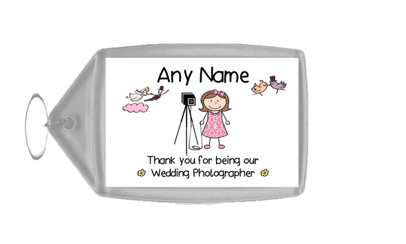 Thank You For Being Our Wedding Photographer Female  Personalised Keyring