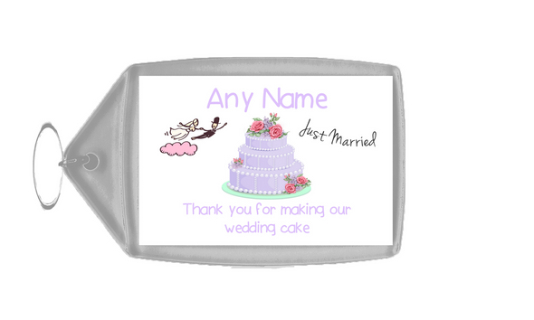 Thank You For Making Our Wedding Cake Lilac  Personalised Keyring