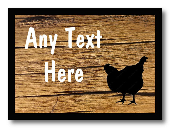 Cracked Wood Chicken Hen Personalised Dinner Table Placemat