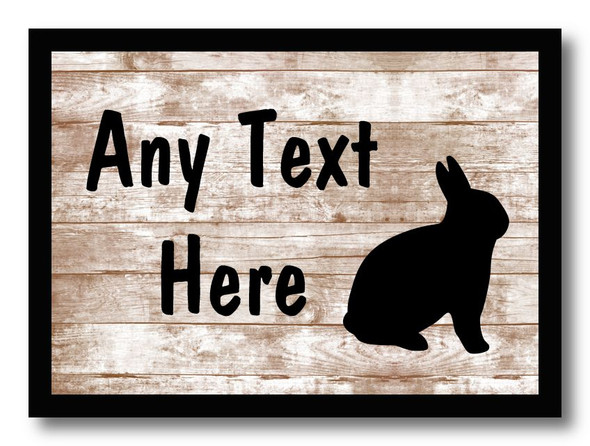 Rabbit Shabby Wooden Effect Personalised Dinner Table Placemat