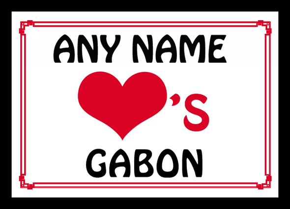 Love Heart Gabon Personalised Placemat
