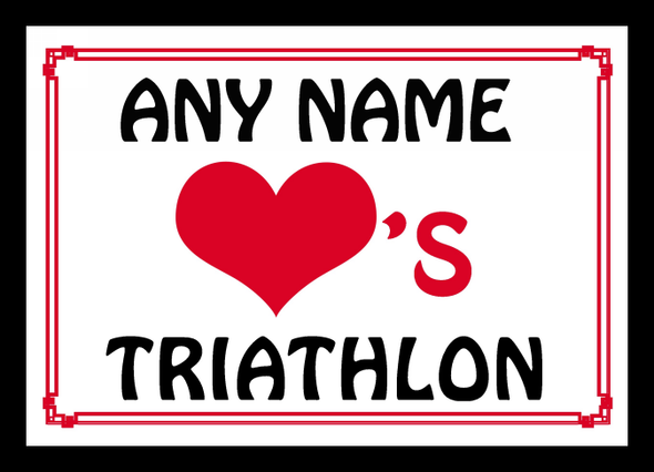Love Heart Triathlon Personalised Placemat