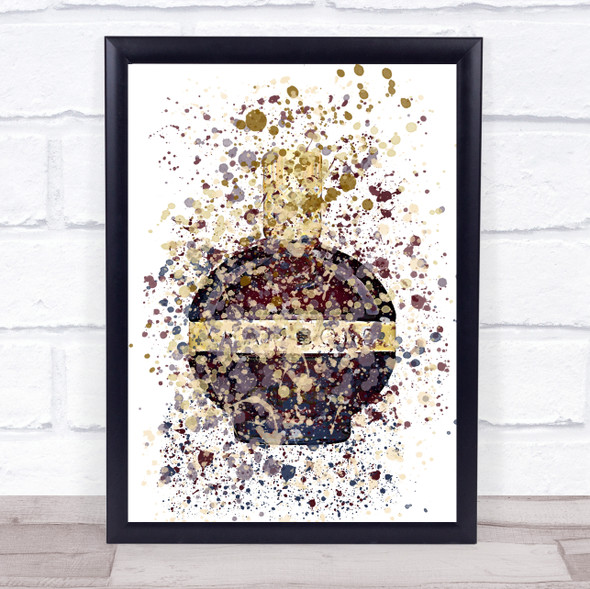 Watercolour Splatter Chambord Raspberry Liqueur Bottle Wall Art Print