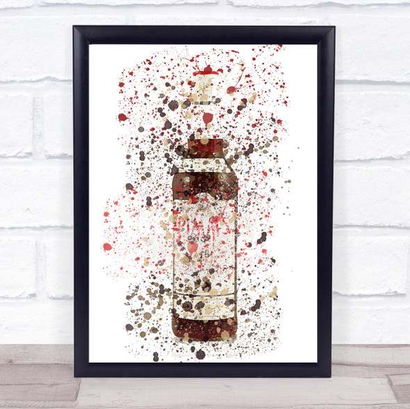 Watercolour Splatter Pimm's No1 Bottle Wall Art Print