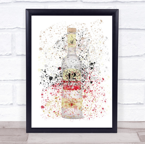 Watercolour Splatter Ouzo 12 Bottle Wall Art Print