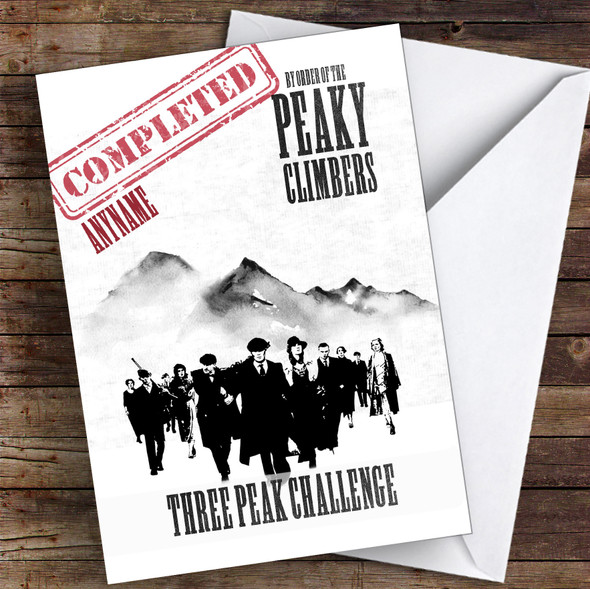 3 Peaks Funny Peaky Completed Personalised Greetings Card