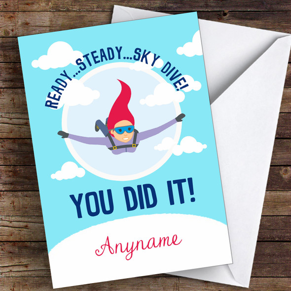 Sky Diving Challenge Female You Did It Personalised Greetings Card