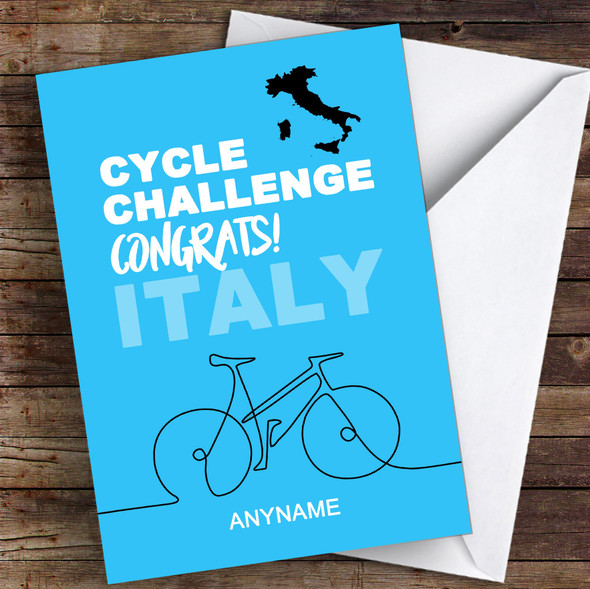 Cycle Italy Challenge Well Done Personalised Greetings Card