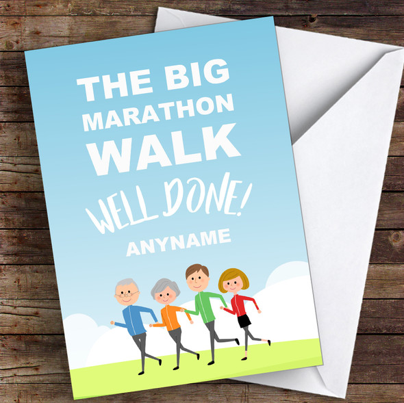 Big Marathon Walk Well Done Personalised Greetings Card