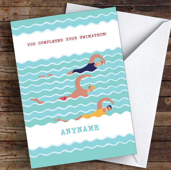 Swimathon Males Completed Personalised Greetings Card