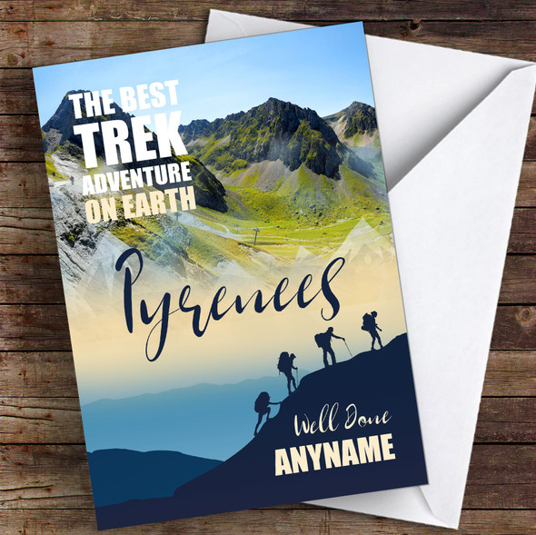 Trek Pyrenees Well Done Personalised Greetings Card