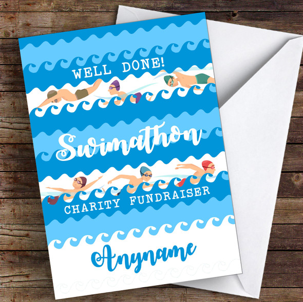 Swimathon Well Done Personalised Greetings Card