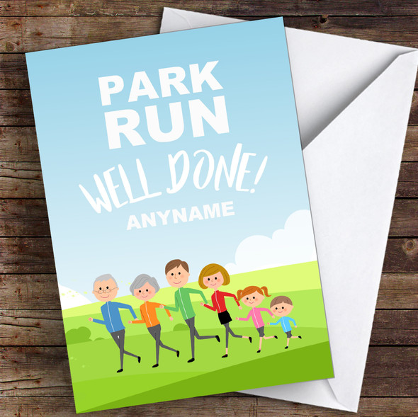 Park Run Well Done Personalised Greetings Card